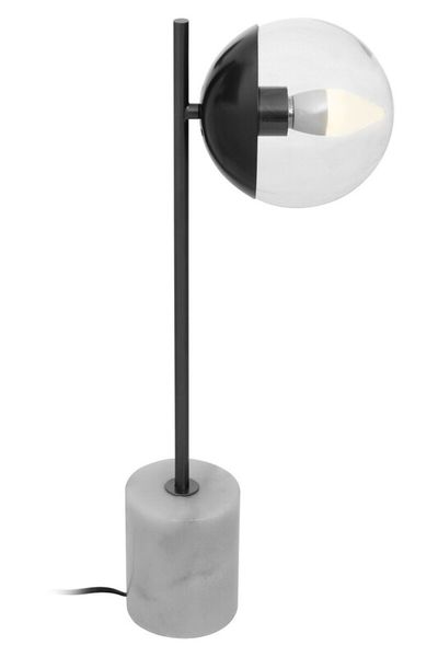 Revive Black Finish Metal Table Lamp with Marble Base