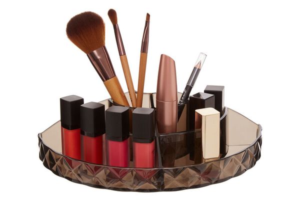 Beauty Semi Round Black Cosmetic Organiser