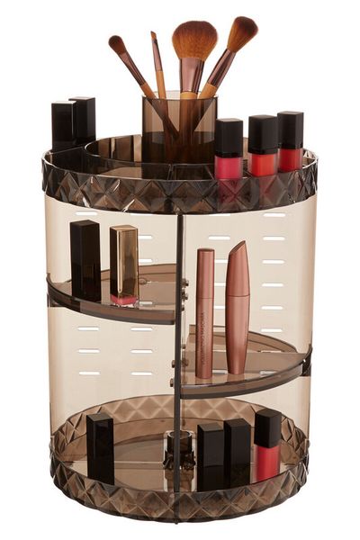 Beauty 3 Tiered Round Revolving Black Cosmetics Organiser