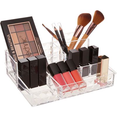 Beauty Cosmetic Organiser With 11 Compartments - Clear