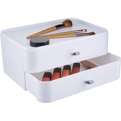 Beauty 2 Drawer Cosmetics Organiser - White