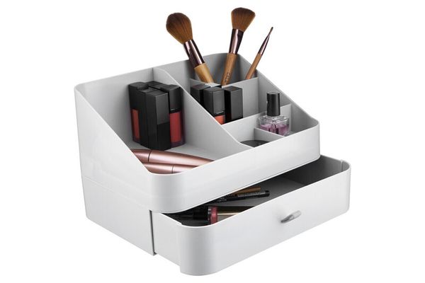 Beauty One Drawer Six Compartment Cosmetics Organiser - White