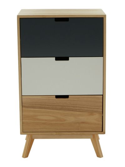 Watson Tri Colour Chest of 3 Drawers - Assorted - Thumbnail 2