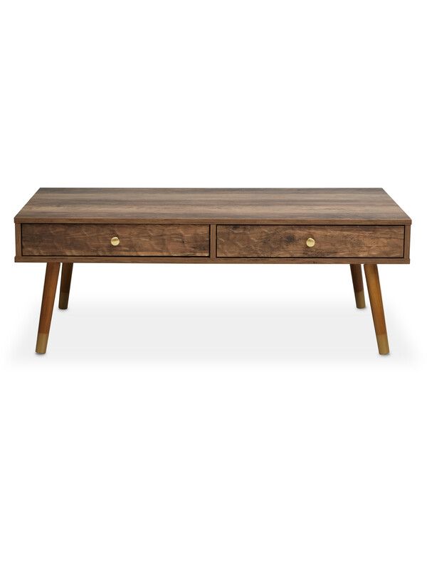 Frida Wood Veneer Coffee Table with 2 Drawers - Brown - Image 1