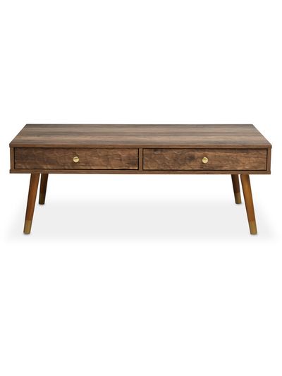 Frida Wood Veneer Coffee Table with 2 Drawers - Brown