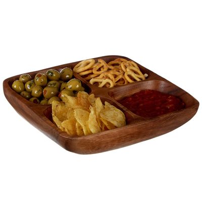 Kora Acacia Four Section Serving Dish - Natural
