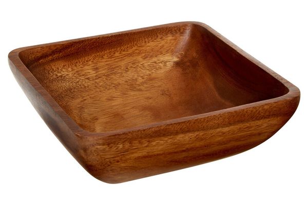 Kora Acacia Large Square Serving Bowl - Brown