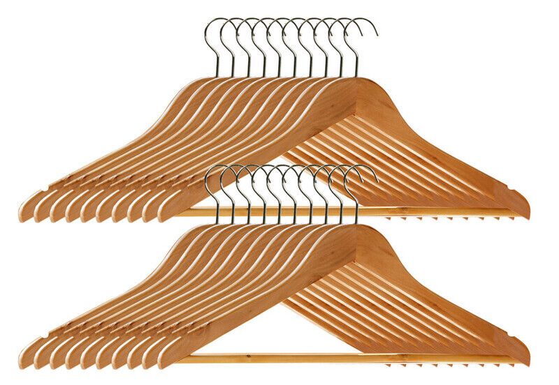 Cintre Set Of Twenty Wooden Clothes Hangers - Natural - Image 1