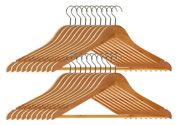 Cintre Set Of Twenty Wooden Clothes Hangers - Natural