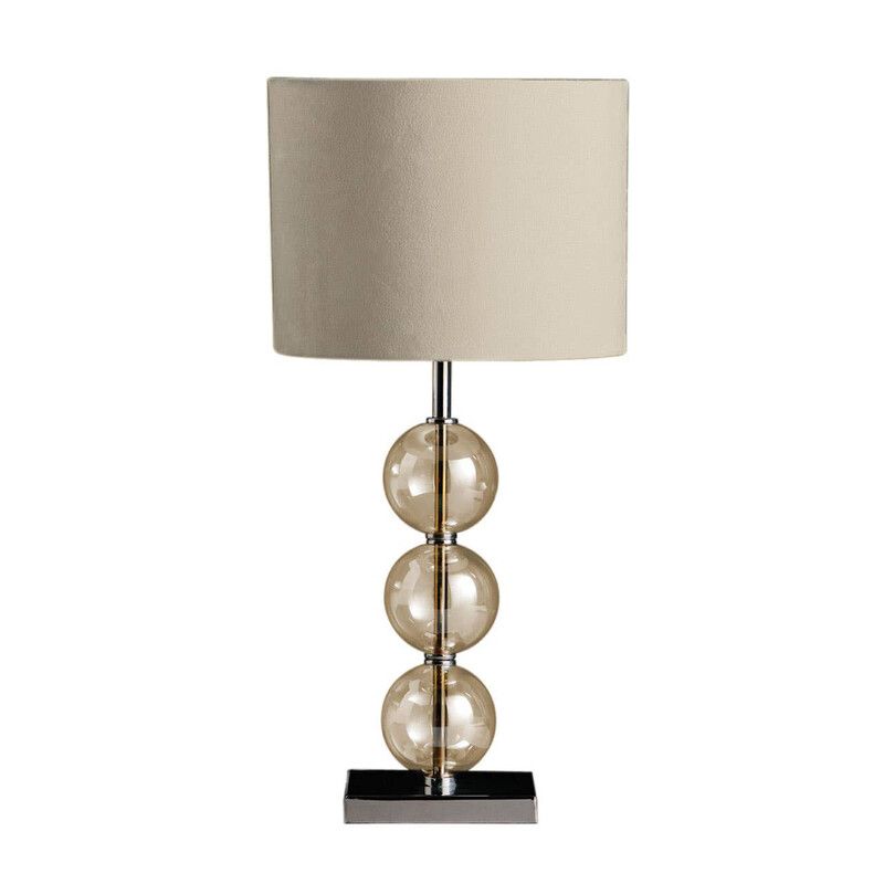 Mistro Cream Suede Effect Shade Table Lamp - Cream - Image 1