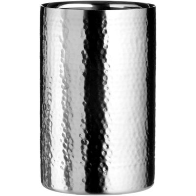 Martel Stainless Steel Hammered Effect Wine Cooler - Silver