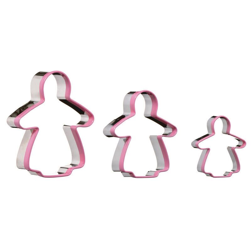 Sucre Gingerbread Lady 3 Piece Cutter Set - Pink - Image 1