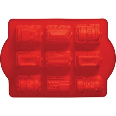 Hallie Silicone 9 Train Design Red Cake Mould - Red - Thumbnail 2