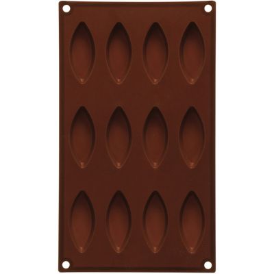 Hallie 12 Elongated Oval Shape Silicone Chocolate Mould - Brown - Thumbnail 2