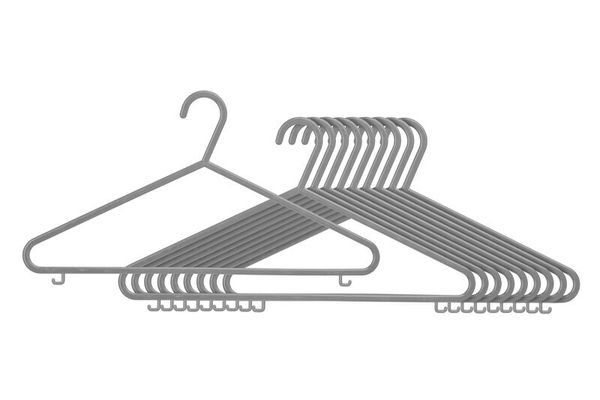 Set Of Ten Grey Plastic Hangers - Grey