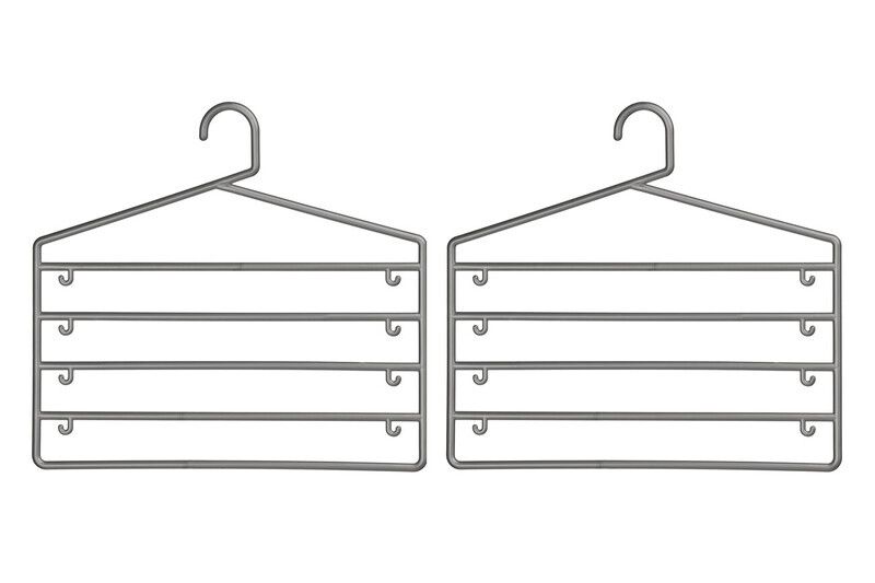 Set Of Two Grey Plastic Trouser Organiser - Grey - Image 1