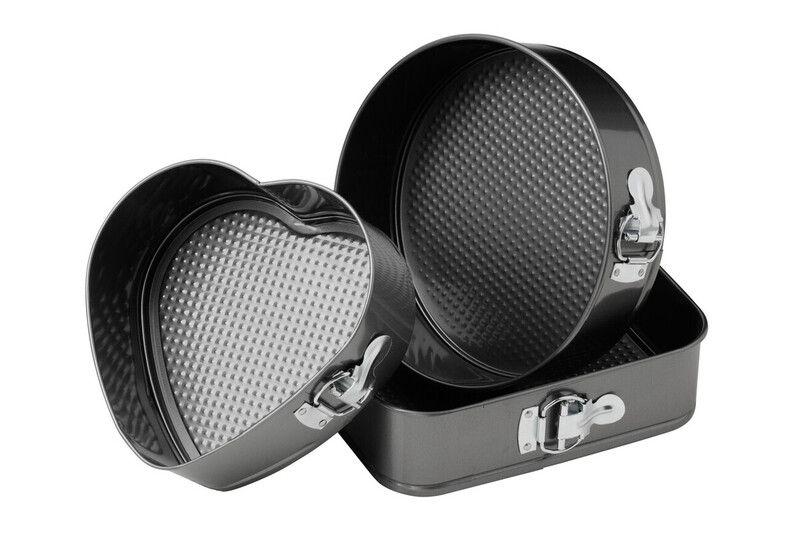 Mari Set of 3 Spring Form Assorted Cake Tins - Black, Silver - Image 1