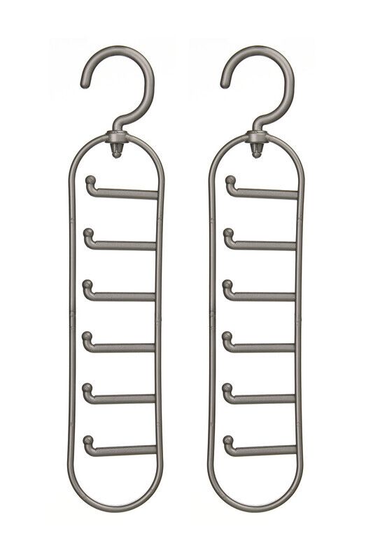 Set Of Two Grey Plastic Tie Organiser - Grey - Image 1