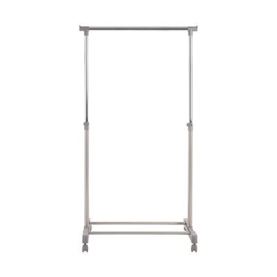Ralesi Grey and Chrome Finish Clothes Hanging Rail with Wheels - Silver