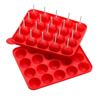 Hallie 20 Mould And 40 Sticks Cake Pop Mould - Red