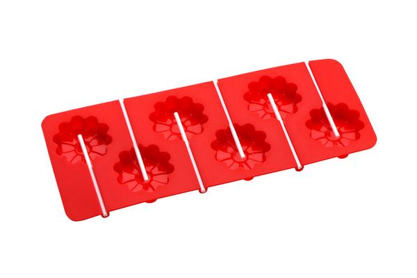 Hallie 6 Flower Moulds 12 Sticks Cake Pop Mould - Red