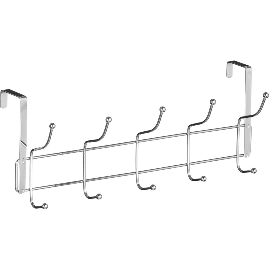 Chic Ten Hook Over Door Chrome Hanger - Silver - Image 1