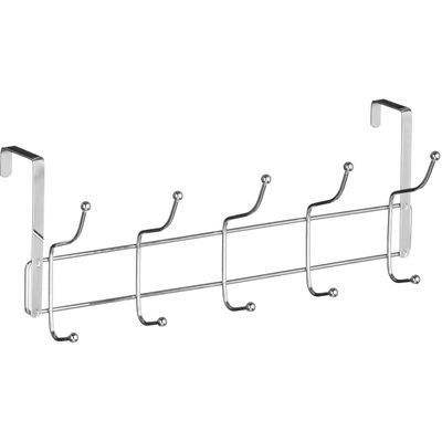 Chic Ten Hook Over Door Chrome Hanger - Silver