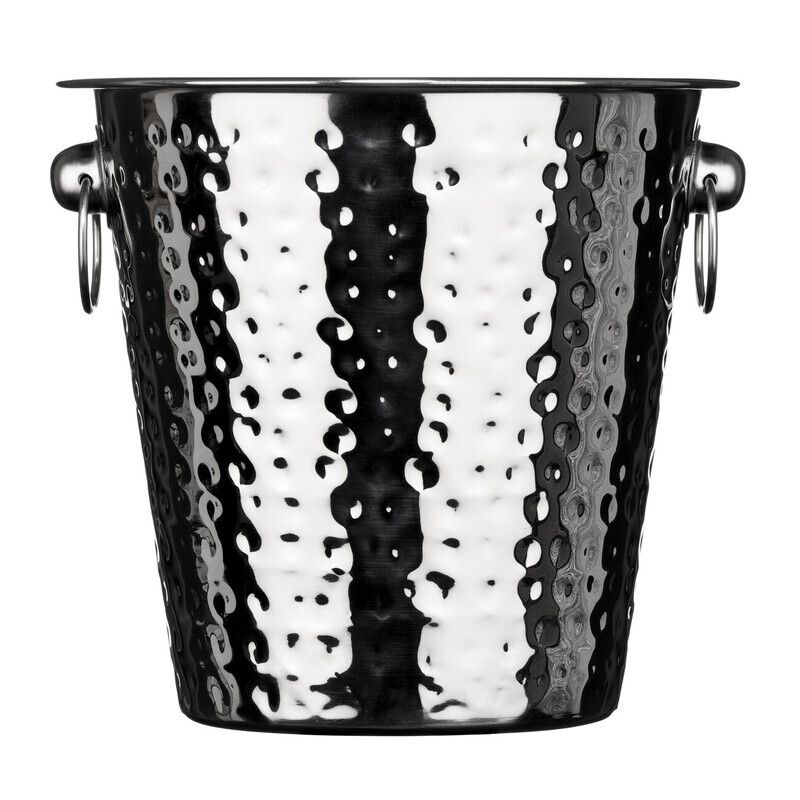 Mixology Hammered Effect Champagne Bucket - Silver - Image 1