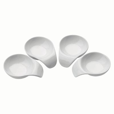 Dela Set Of Four White Tapas Serving Dishes - White