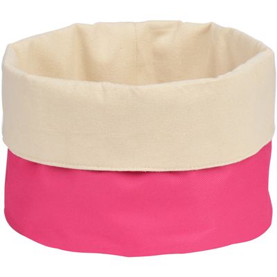 Hot Pink And Cream Folded Design Bread Basket - Pink