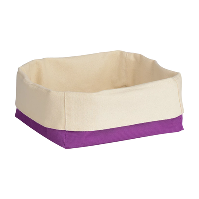 Purple And Cream Small Bread Basket - Purple - Thumbnail 2