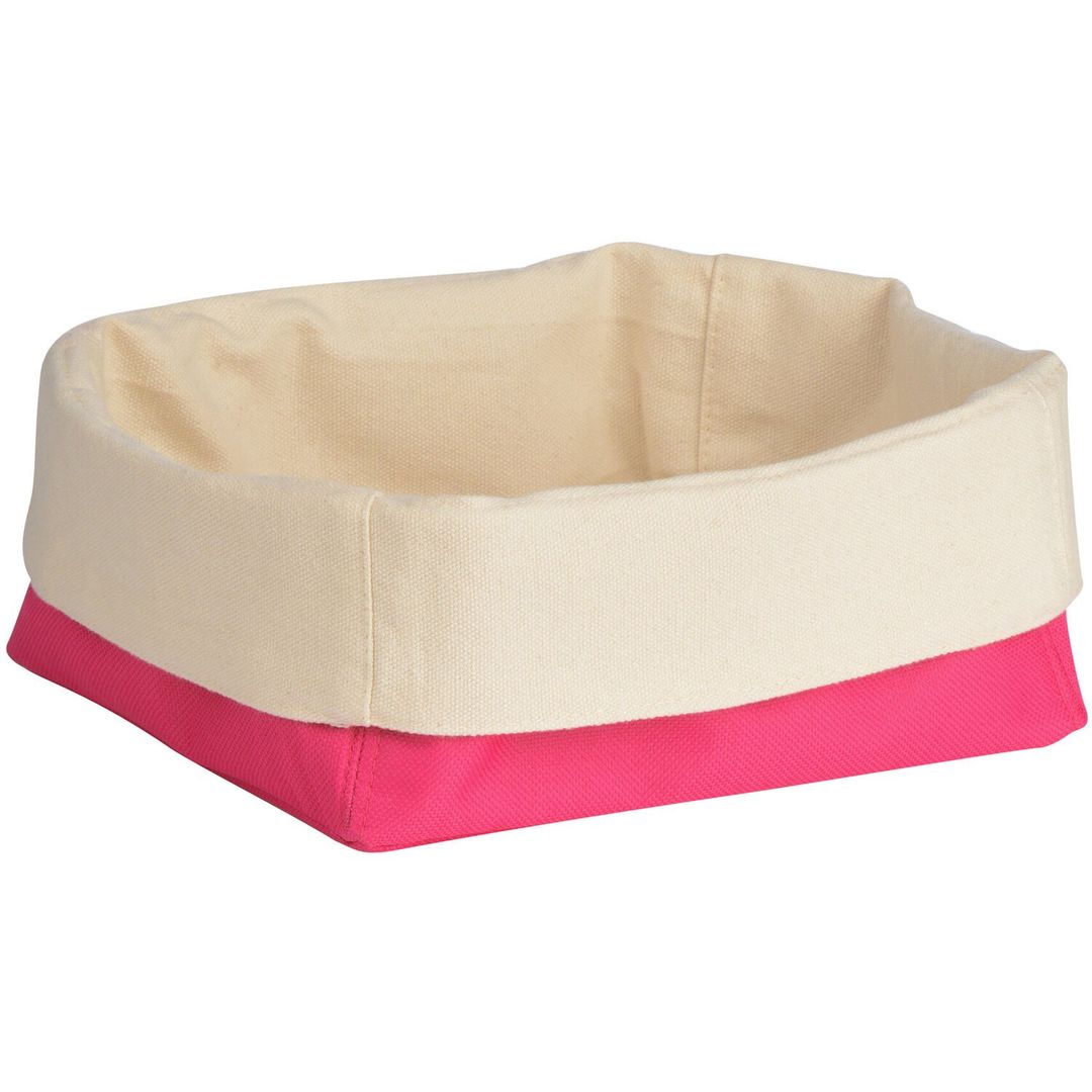 Hot Pink And Cream Small Bread Basket - Pink - Image 1