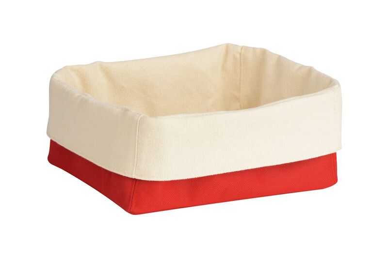 Red And Cream Folded Design Small Bread Basket - Red - Image 1
