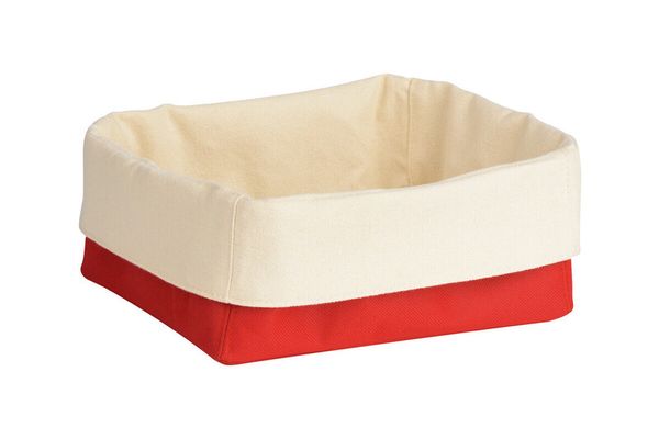 Red And Cream Folded Design Small Bread Basket - Red