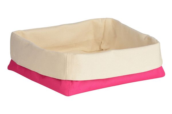 Hot Pink And Cream Large Bread Basket - Pink