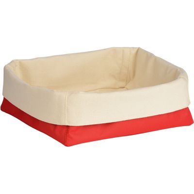 Red And Cream Large Bread Basket - Red