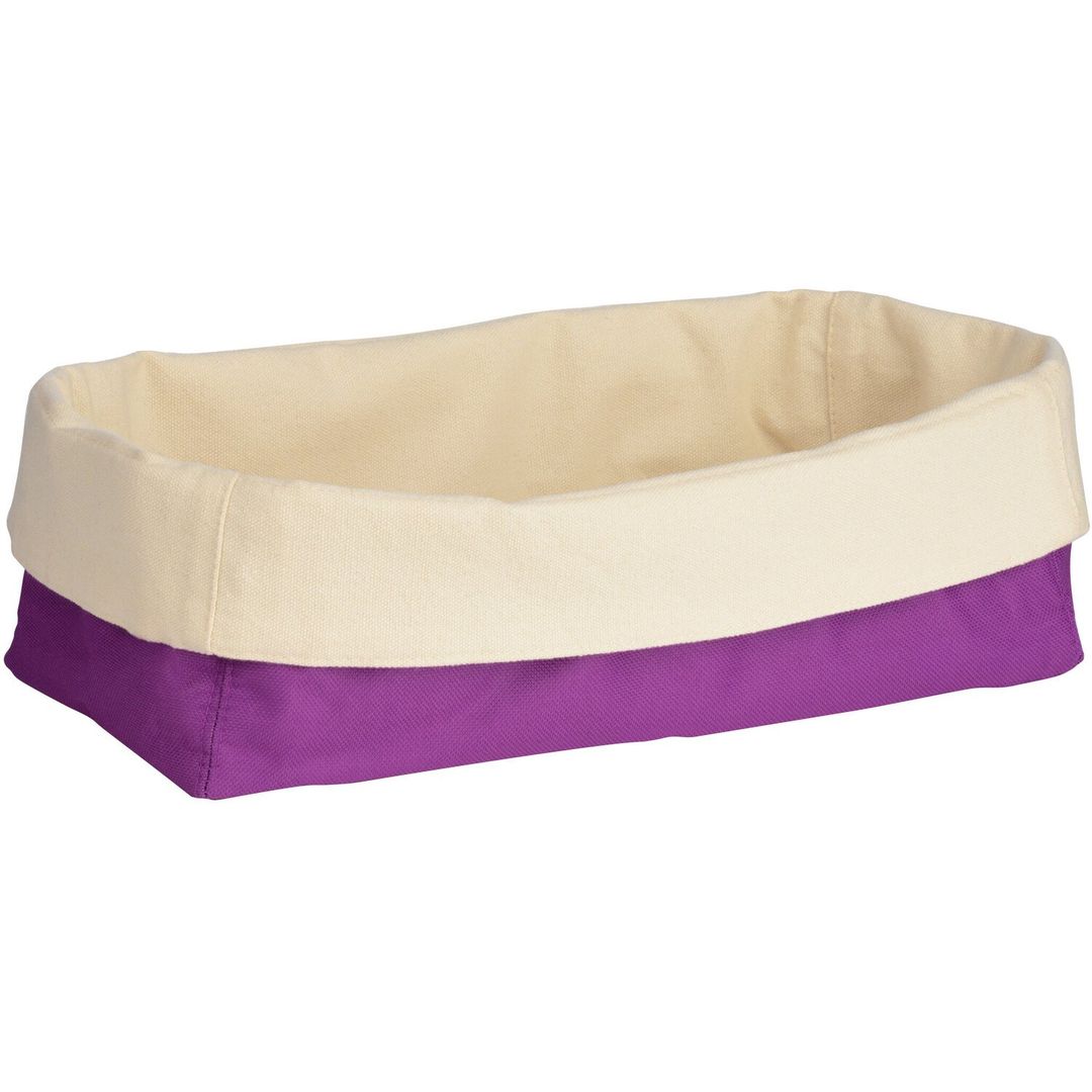 Purple And Cream Oval Bread Basket - Purple - Image 1