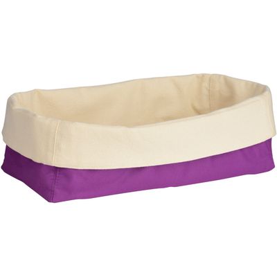 Purple And Cream Oval Bread Basket - Purple