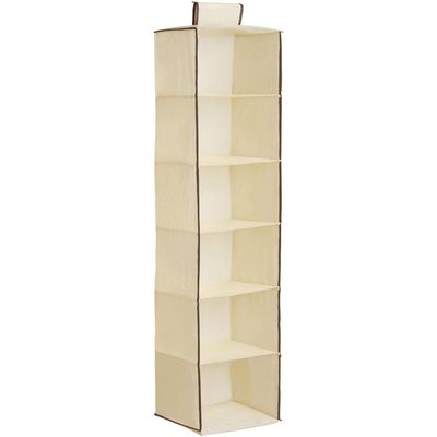 Verti 6 Section Cream Hanging Garment Organiser