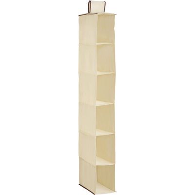 Verti 6 Section Cream Hanging Shoe Organiser