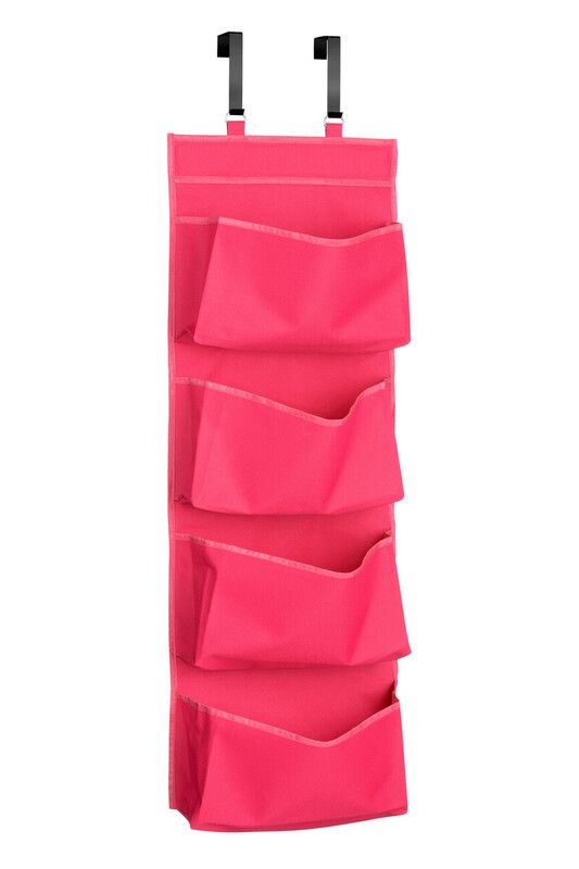 Verti Over Door Hot Pink 4 Tier Hanging Organiser - Pink - Image 1
