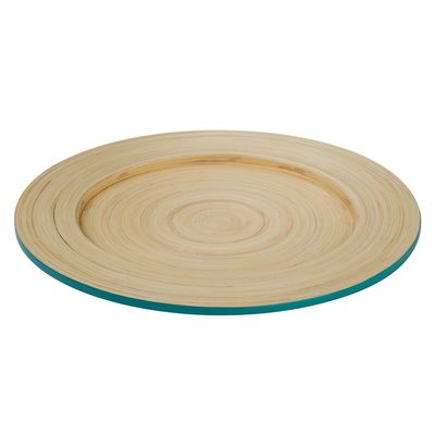 Kyoto Turquoise Bamboo Charger Plate - Blue