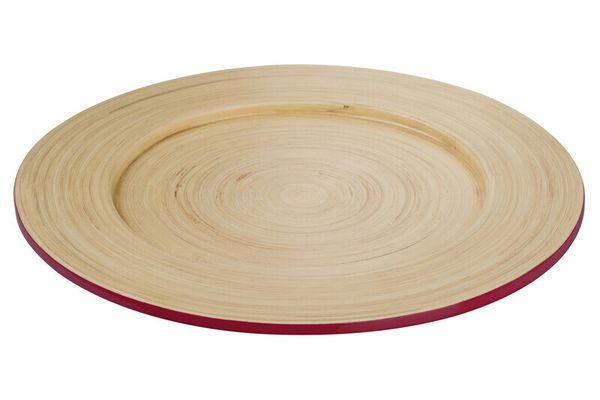 Kyoto Raspberry Bamboo Charger Plate - Pink