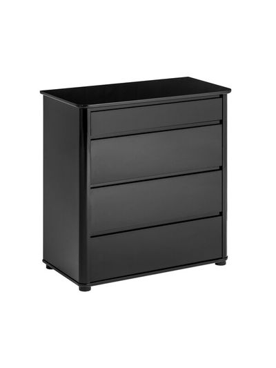 Moritz Black High Gloss 4 Drawer Chest - Black