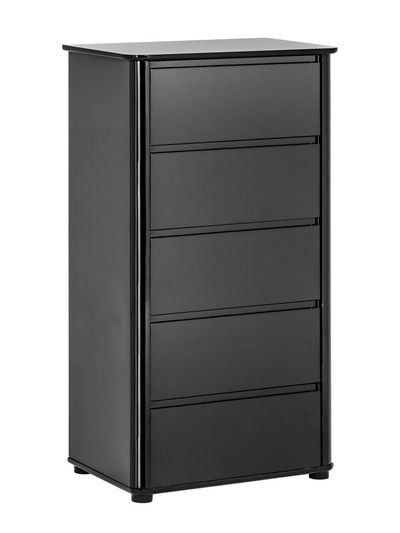 Moritz Black High Gloss 5 Drawer Chest - Black