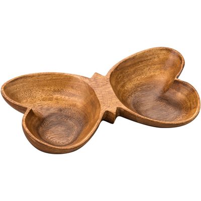 Kora Acacia Butterfly Shaped Serving Dish - Natural