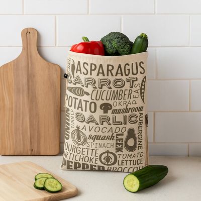 Porter Grey and Natural Vegetable Bag - Natural