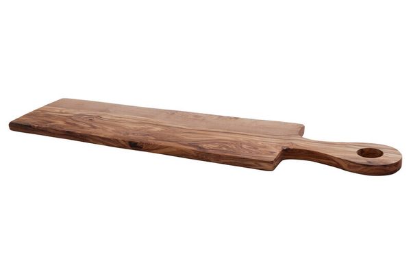Kora Rectangular Padle Serving Board in Olive Wood - Brown