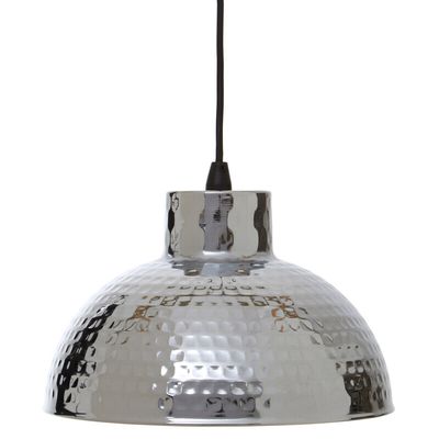 New Foundry Chrome Finish Iron Pendant light - Silver