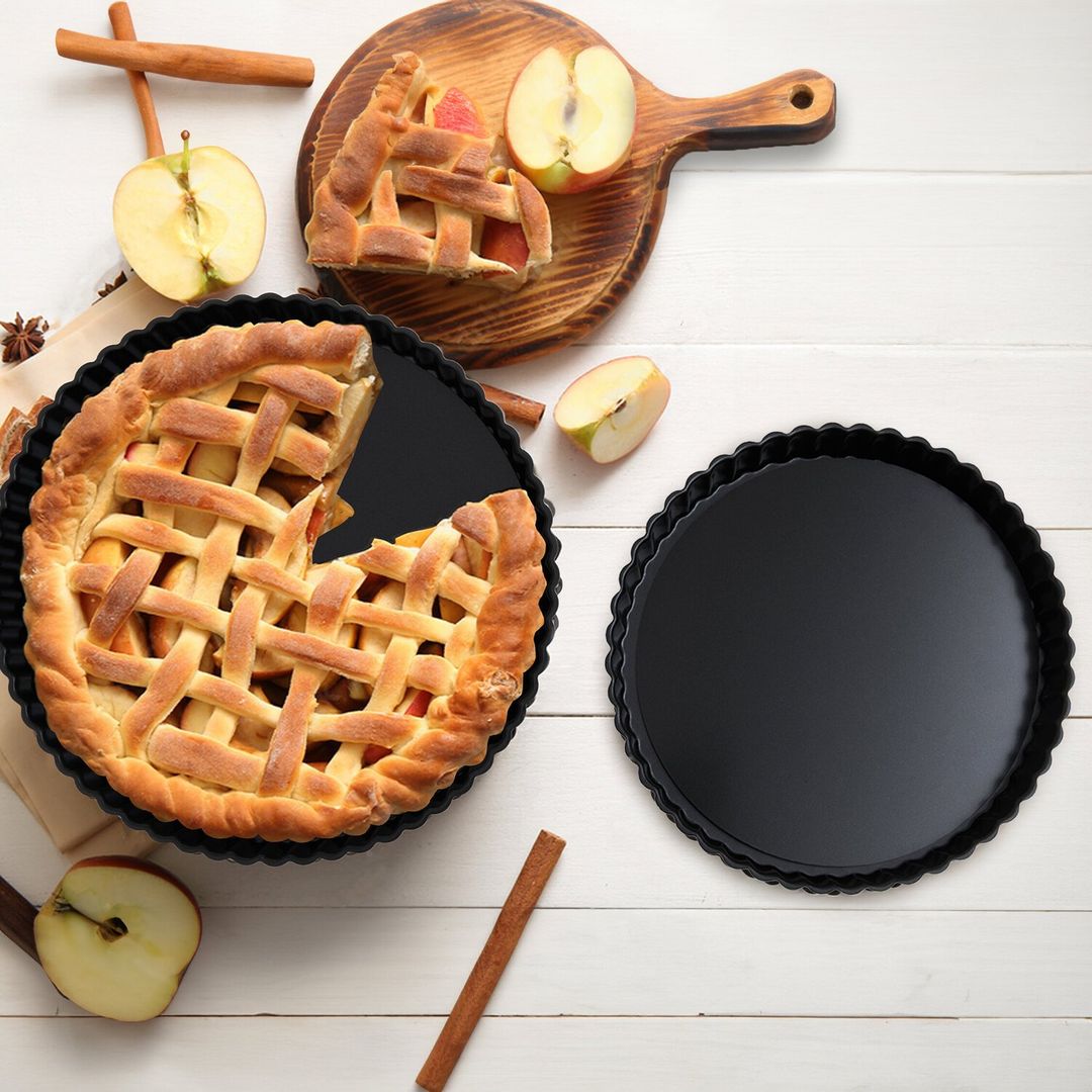From Scratch Set Of Two Fluted Flan Tins - Black - Image 1
